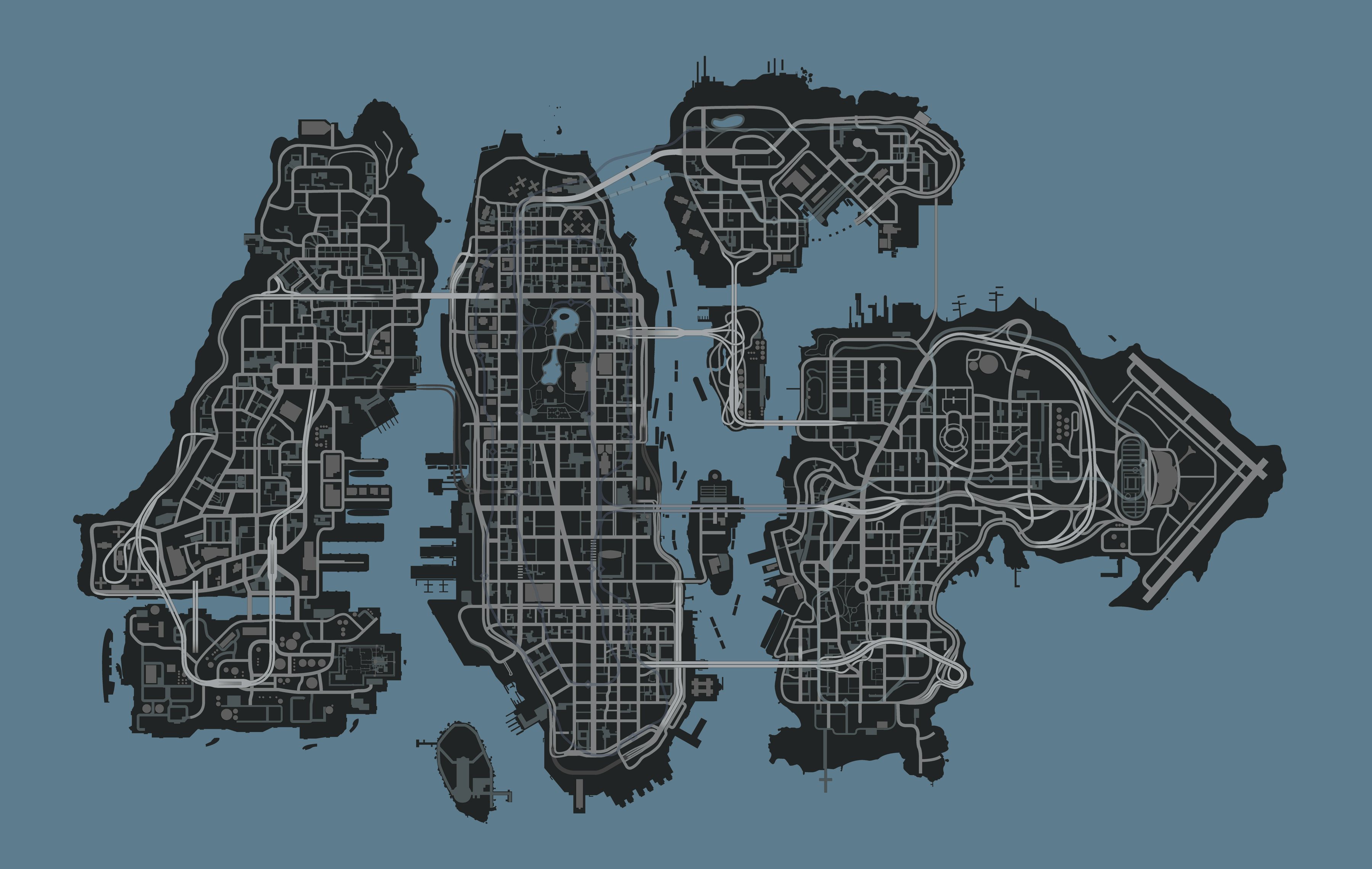 GTA IV map of Liberty City