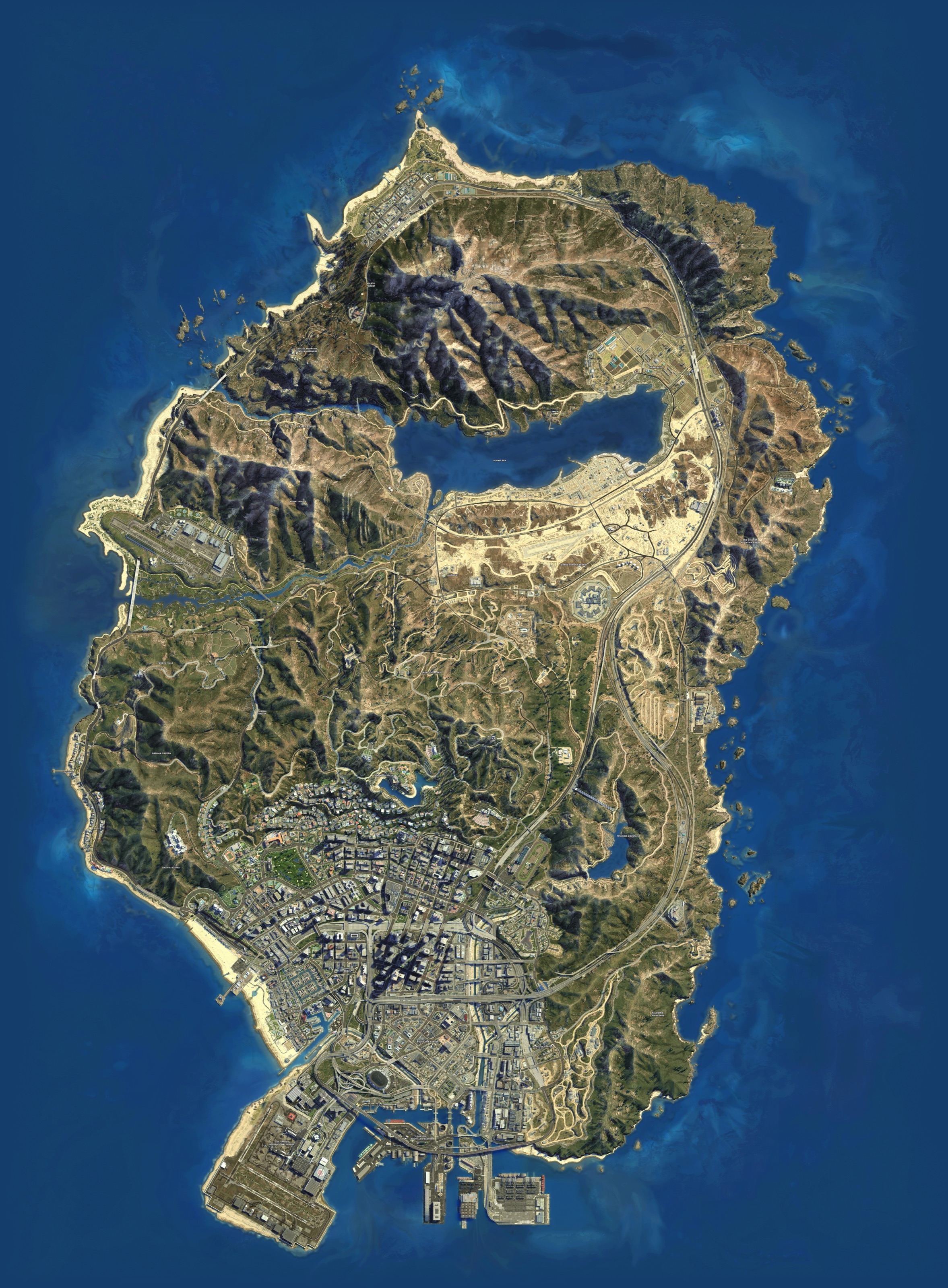 GTA V map of Los Santos and Blaine County