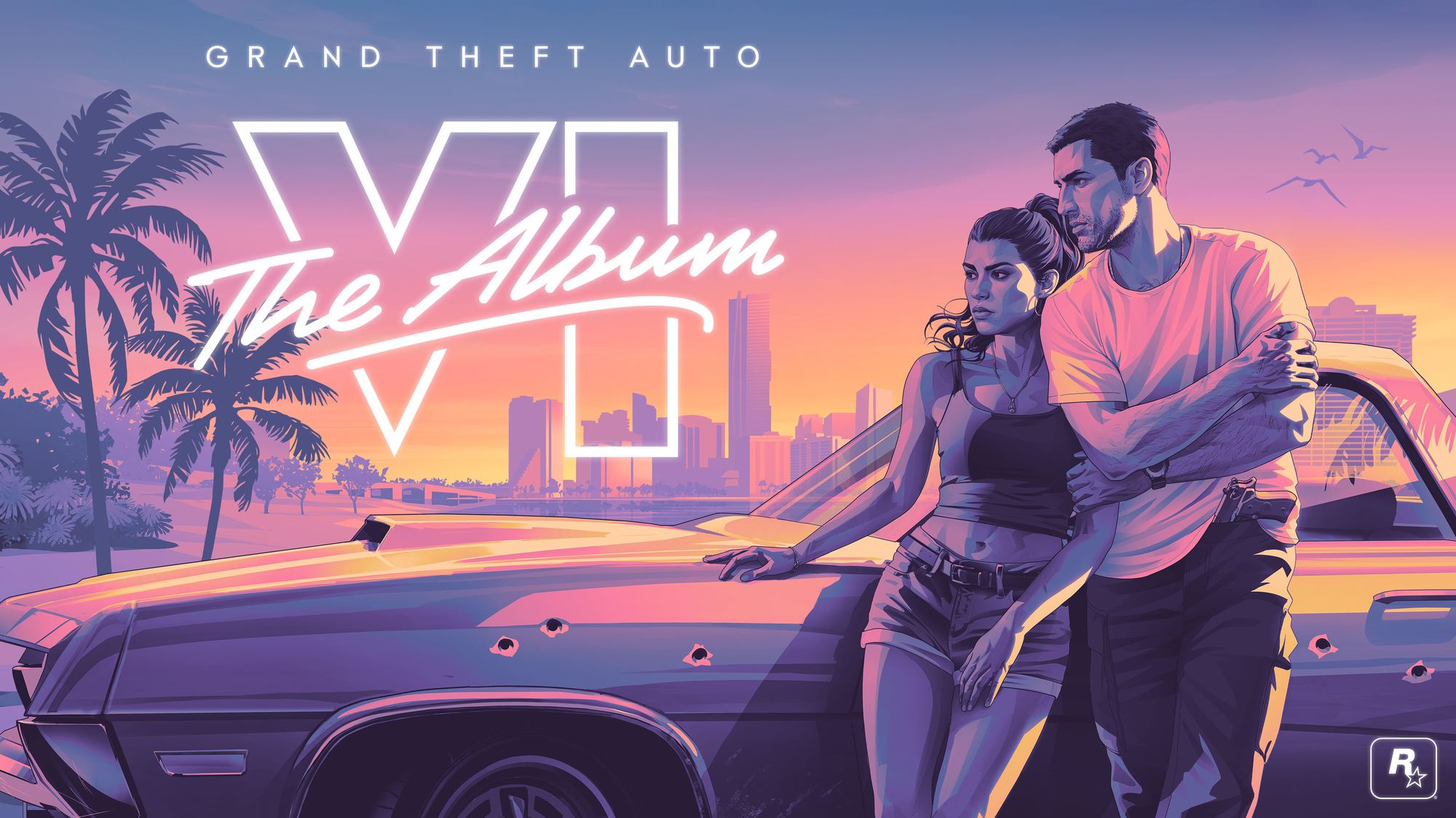 Grand Theft Auto VI: The Album wide artwork, from Rockstar's official music page