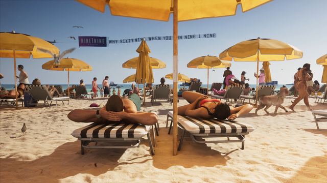 Gulls on the beach. Still from official footage, Rockstar Games