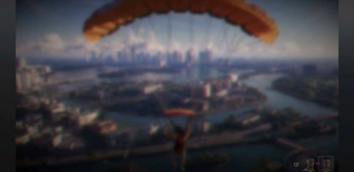 A deployed parachute over the islands in GTA 6