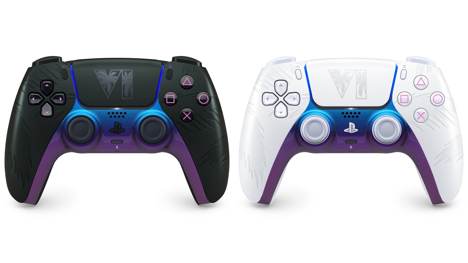 The black and white GTA VI limited edition DualSense controllers