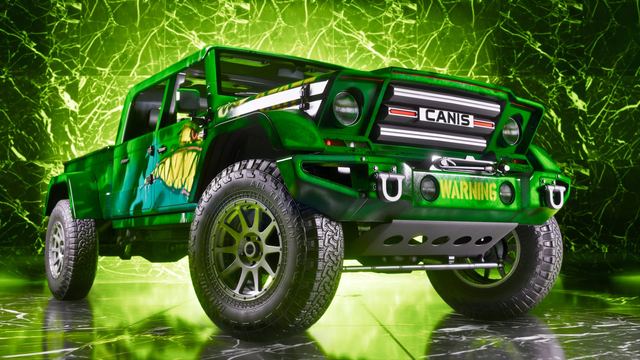 A lime off roader at One-Eyed Willie's