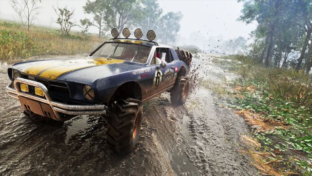 The '67 Vapid Dominator Buggy driving through mud
