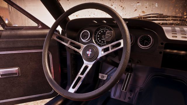 The Dominator Buggy's dashboard and steering wheel