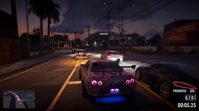 Street race at night. Still from official footage, Rockstar Games