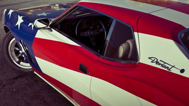 Stars and stripes muscle car. Official image, Rockstar Games