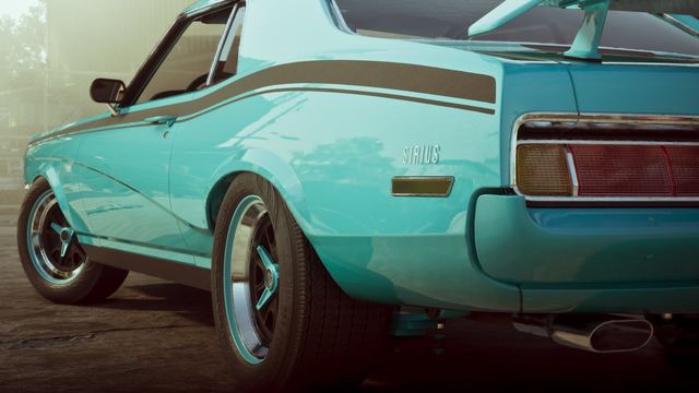 Turquoise muscle car. Official image, Rockstar Games