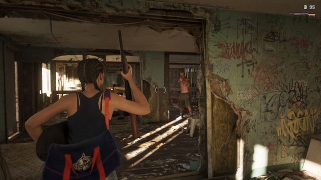 Shotgun in a derelict house. Still from official footage, Rockstar Games