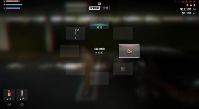 The weapon inventory. Still from official footage, Rockstar Games