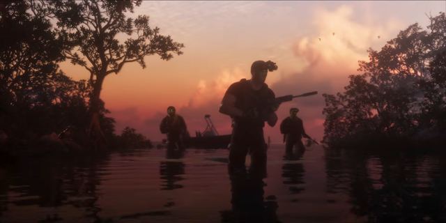 Night vision in the swamp. Still from official footage, Rockstar Games