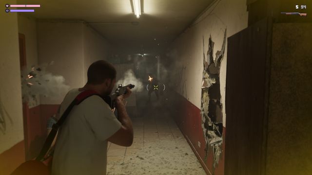 Firing the shotgun. Still from official footage, Rockstar Games
