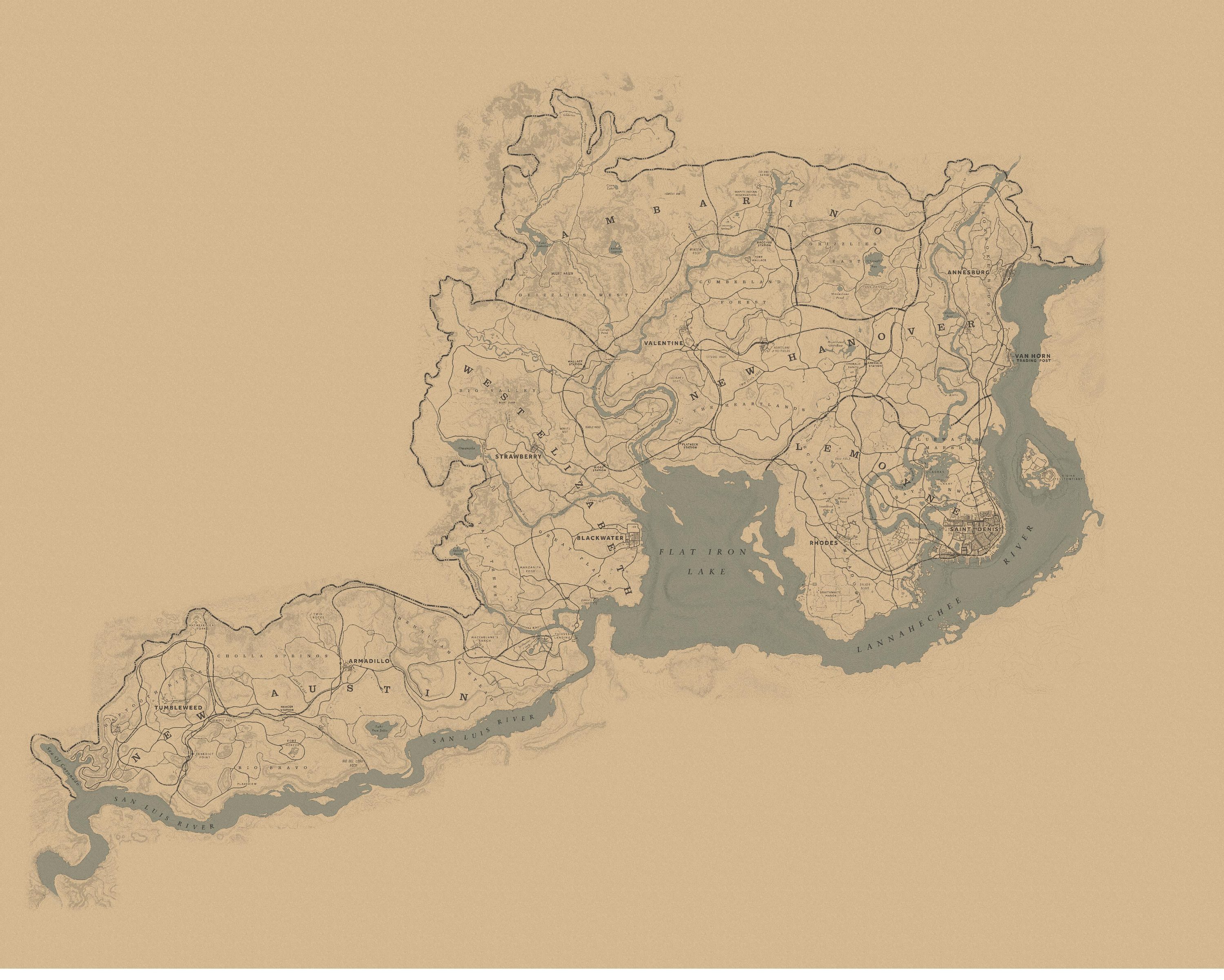 Red Dead Redemption 2 map